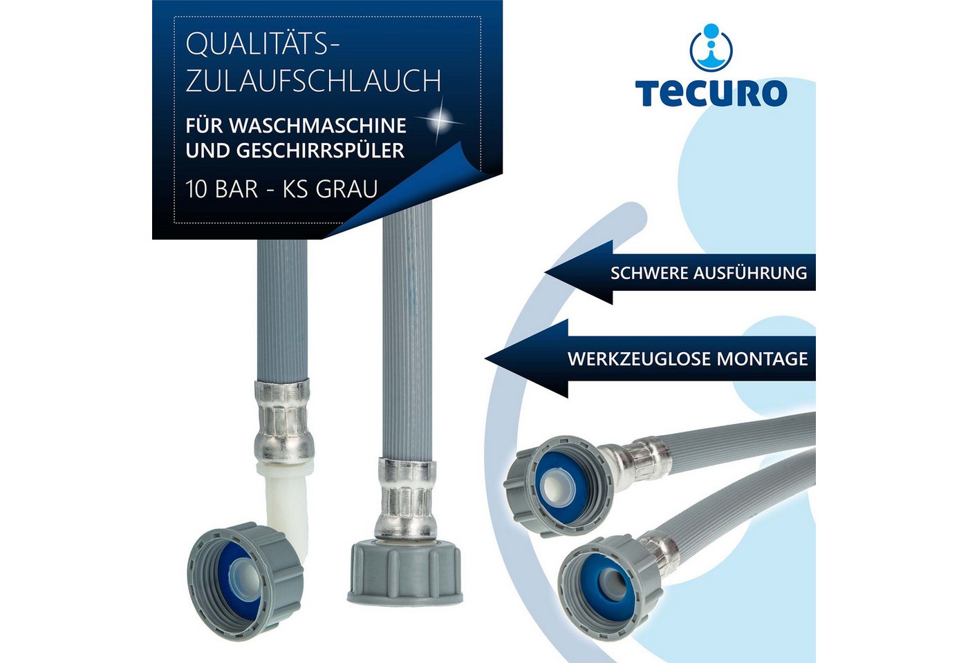 tecuro Schlauch Zulaufschlauch für Waschmaschine Geschirrspüler tecuro Schlauch Zulaufschlauch für Waschmaschine Geschirrspüler von tecuro