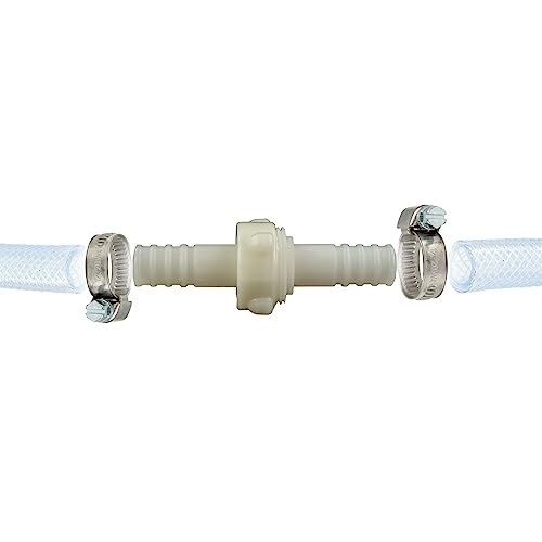 tecuro Schlauchkupplung 3/3, beidseitig Ø 40 mm, mit Edelstahlschlauchschellen - Nylon weiß von tecuro