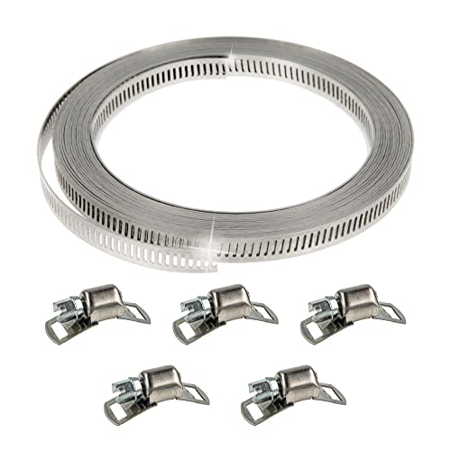 tecuro Schlauchschellen Endlosband Set: 5 Meter, Bandbreite 9 mm, inkl. 5 Schlösser von tecuro