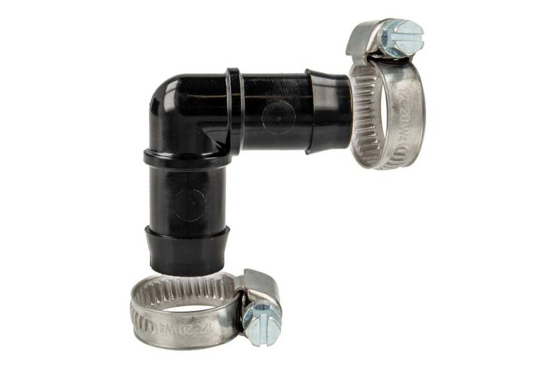 tecuro Schlauchtülle Schlauchverbinder 90° Winkel, 10 bar, mit Schlauchschellen von tecuro