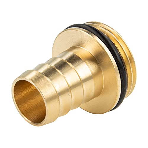 tecuro Schlauchtülle mit Außengewinde (O-Ring) - Ø 38 mm x G 1 1/2 Zoll, Messing-blank von tecuro