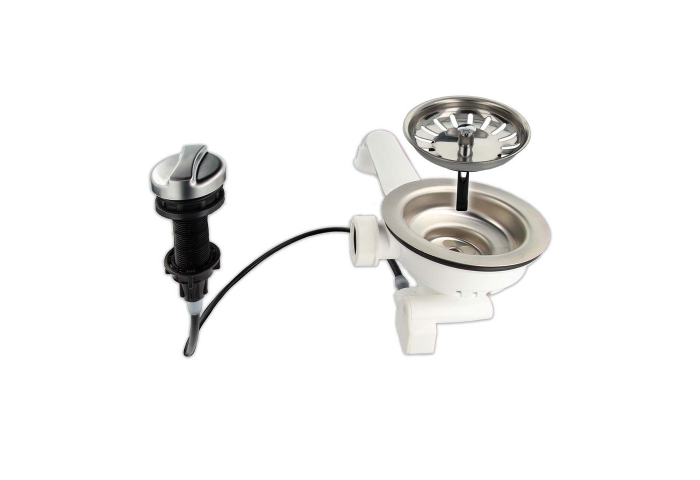 tecuro Siphon 3 1/2 Zoll Spülen-Siebkorbventil mit Seil-Drehbetätigung tecuro Siphon 3 1/2 Zoll Spülen-Siebkorbventil mit Seil-Drehbetätigung von tecuro