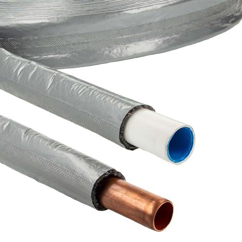 tecuro Vlies - Rohrisolierung Ø 35 x 4 mm Dämmstärke, mit reißfester PE-Schutzfolie - Meterware von tecuro