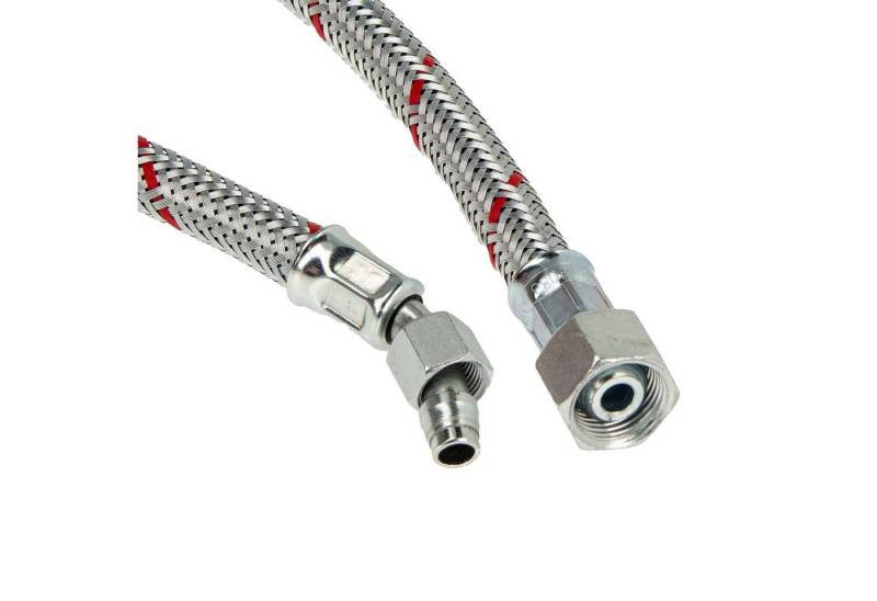 tecuro Wasserrohr Universal - Ölschlauch, SR 8 LLR Konus, ÜWM & Rohrbogen x 3/8 Zoll ÜWM, SR 8 LLR Bogen 45° x 1250 mm von tecuro