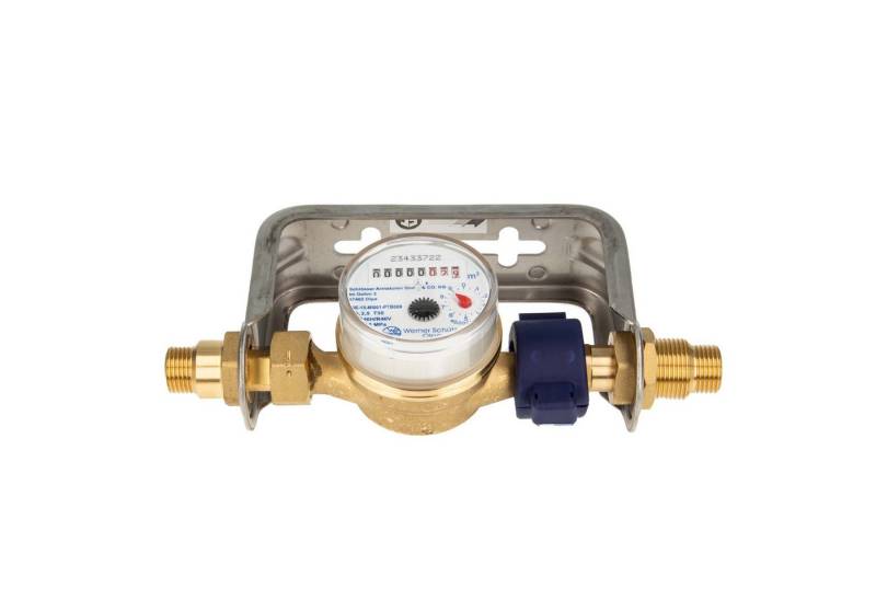 tecuro Wasserzähler Kombi-Set Kaltwasser bis 30°C - Länge 110 mm, 3/4 Zoll AG, (inkl. Plombiersatz und Dichtung) von tecuro