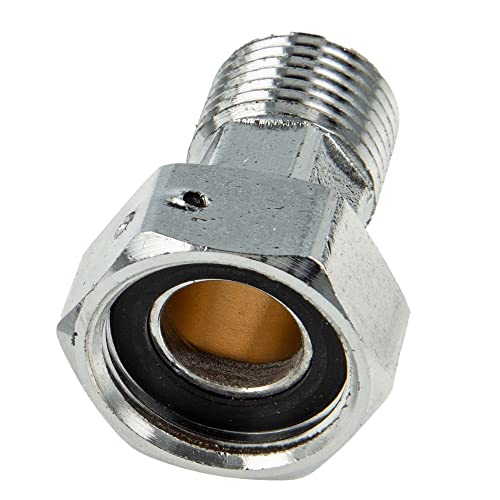tecuro Wasserzähler Verschraubung 1 Zoll Überwurfmutter x 3/4 Zoll AG, Messing verchromt von tecuro