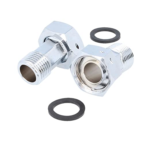 tecuro Wasserzähler Verschraubungen 1 Zoll ÜWM x 3/4 Zoll AG - 2-er Set, MS-verchromt von tecuro
