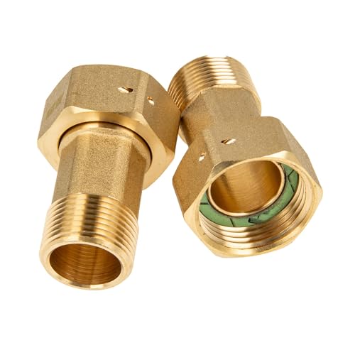 tecuro Wasserzähler Verschraubungen, 1 Zoll ÜWM x 3/4 Zoll AG, inkl. Dichtung, Set mit 2 Stück, Messing blank - 49601 tecuro Wasserzähler Verschraubungen, 1 Zoll ÜWM x 3/4 Zoll AG, inkl. Dichtung, Set mit 2 Stück, Messing blank - 49601 von tecuro
