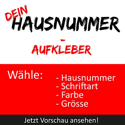 HAUSNUMMER-Aufkleber selbst gestalten Zahlen Schriftzug Sticker Aufkleber selbst gestalten von teddyfamily