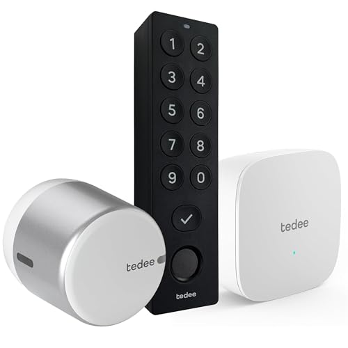tedee GO 2 Set | smartes Türschloss Silber | WLAN-Bridge | biometrisches Tastenfeld Schwarz | Smart-Home-Lösung iOS, Android | PIN + Fingerprint | Bluetooth | Auto-Unlock | Keine Installationshardware tedee GO 2 Set | smartes Türschloss Silber | WLAN-Bridge | biometrisches Tastenfeld Schwarz | Smart-Home-Lösung iOS, Android | PIN + Fingerprint | Bluetooth | Auto-Unlock | Keine Installationshardware von tedee