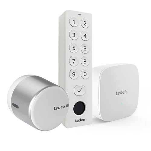 tedee GO 2 Set | smartes Türschloss Silber | WLAN-Bridge | biometrisches Tastenfeld Weiß | Smart-Home-Lösung iOS, Android | PIN + Fingerprint | Bluetooth | Auto-Unlock | Keine Installationshardware tedee GO 2 Set | smartes Türschloss Silber | WLAN-Bridge | biometrisches Tastenfeld Weiß | Smart-Home-Lösung iOS, Android | PIN + Fingerprint | Bluetooth | Auto-Unlock | Keine Installationshardware von tedee