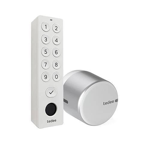 tedee GO 2 Set | smartes Türschloss silber | biometrisches Tastenfeld weiß | Smart-Home-Lösung für iOS, Android | Bluetooth | Motorschloss | PIN + Fingerprint | Keine Installationshardware tedee GO 2 Set | smartes Türschloss silber | biometrisches Tastenfeld weiß | Smart-Home-Lösung für iOS, Android | Bluetooth | Motorschloss | PIN + Fingerprint | Keine Installationshardware von tedee