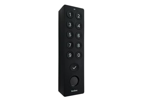 tedee Keypad PRO biometrisches Tastenfeld für smartes Türschloss | Öffnen und Schließen per Fingerabdrucksensor oder PIN-Code | Schwarz von tedee