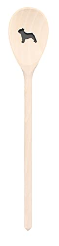 teemando®, Kochlöffel aus Holz mit Motiv Mops, extra stabil, Naturprodukt: handgefertigt, unbehandelt, Rührlöffel aus Buche, oval 30 cm, das besondere Geschenk von teemando