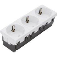 Tehalit Schuko-Steckdose Mosaik 3-fach 45x135 ESR333 ws von tehalit