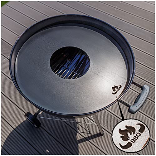 teileplus24 FR01 Grillring | Grillplatte | Feuerplatte | BBQ-Platte | Plancha für Weber Kugelgrill, Größe:Ø 45cm (47er Kugelgrill) von teileplus24