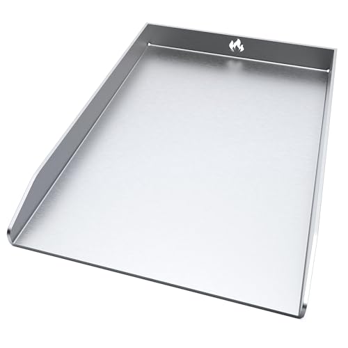 teileplus24 PLA4-525 Grillplatte Plancha aus V2A Edelstahl kompatibel mit Napoleon Rogue 525er Gasgrills | Lebensmittel- und Spülmaschinen geeignet | Hohe Seitenränder von teileplus24