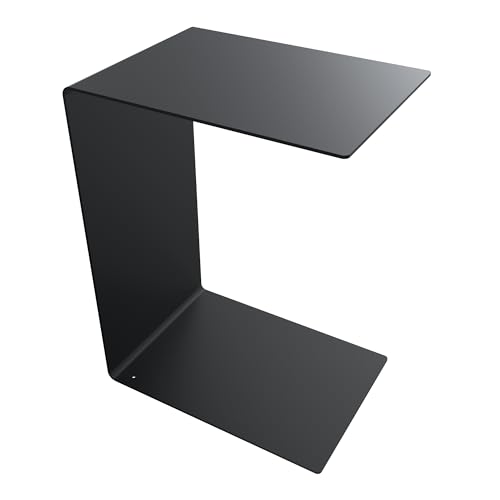 teileplus24 Pico Metalltisch pulverbeschichtete Oberfläche | Korrosionsbeständig | Stabil | Langlebig | vielseitig Einsetzbar | 6mm starker Stahl | Innen- & Außenbereich, Farbe:Schwarz 37x50cm von teileplus24