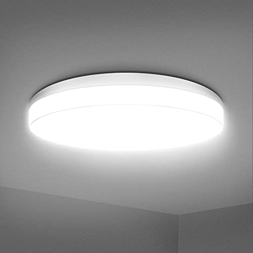 tekstap LED Deckenlampe 18W,4000K Naturweiß, IP54 Wasserdicht Badlampe, 1800LM Runde Deckenleuchte LED für Badezimmer Schlafzimmer Küche Wohnzimmer Flur Balkon (Ø26cm) von tekstap