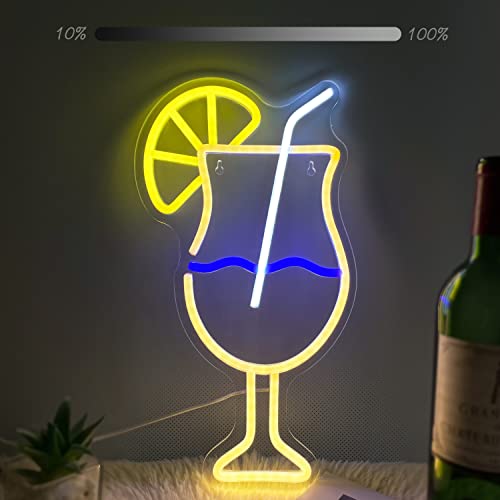 tekstap Cocktails Neon Sign 6-stufiges Dimmen mit Memory-Funktion,Neon Schild für Wand Dekor mit USB Betrieben,LED Schild für Bar Pub Party Geburtstag Restaurant Dekoration Geschenk von tekstap