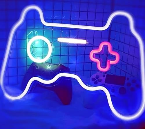 tekstap Neon Gaming Schild Coole 6-Stufiges Dimmen mit Memory-Funktion, Gaming Zone Led Schild Hingucker Neon Sign für Wand Dekor USB-Powered Neon Schild für Schlafzimmer Party Dekoration Geschenk von tekstap