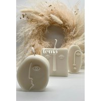 Face-To-Face - Weiße Kerze Soywax Bubble Dekoration Deko Vegan Candle Handgemacht Handmade Geschenk Rapswach von temahandmade