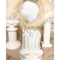 Säulen Kerze - Antike Handgemacht Bubble Candle Handmade- Unique Dekoration Deko Vegan Rapswachs Soy von temahandmade
