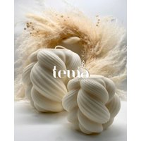 Tasha & Tisha - Weiße Kerze Soywax Bubble Dekoration Deko Vegan Candle Handgemacht Handmade Geschenk Rapswach von temahandmade
