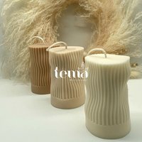 Weiße Kerze - Soywax Bubble Dekoration Deko Vegan Candle Handgemacht Handmade Geschenk Rapswach von temahandmade