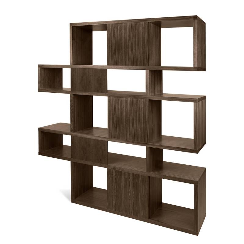 home24 Regal II Wabenplatte, furniert Braun/Walnuss 156 x 160 x 34cm von home24