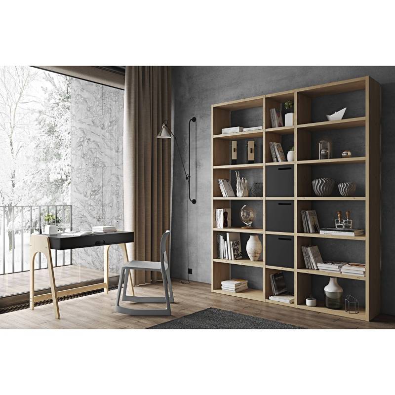 home24 Regal I Wabenplatte, furniert & gebeizt Braun/Eiche 182 x 224 x 34cm von home24