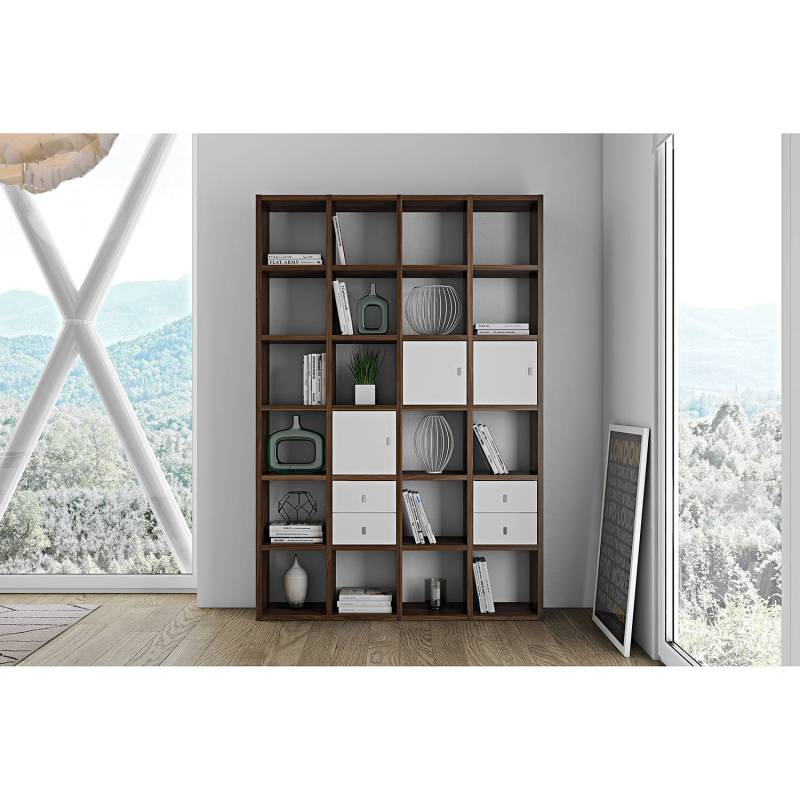 home24 Regal II Wabenplatte, furniert Braun/Walnuss 151 x 224 x 34cm von home24