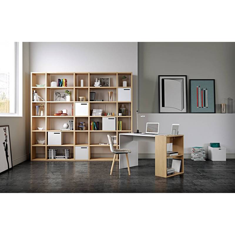 home24 Regal III Wabenplatte, furniert Braun/Beige/Eiche 255 x 224 x 34cm von home24