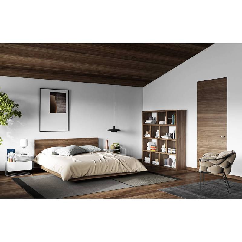 home24 Regal MDF Mitteldichte Holzfaserplatte , furniert Braun/Walnuss 150 x 159cm von home24