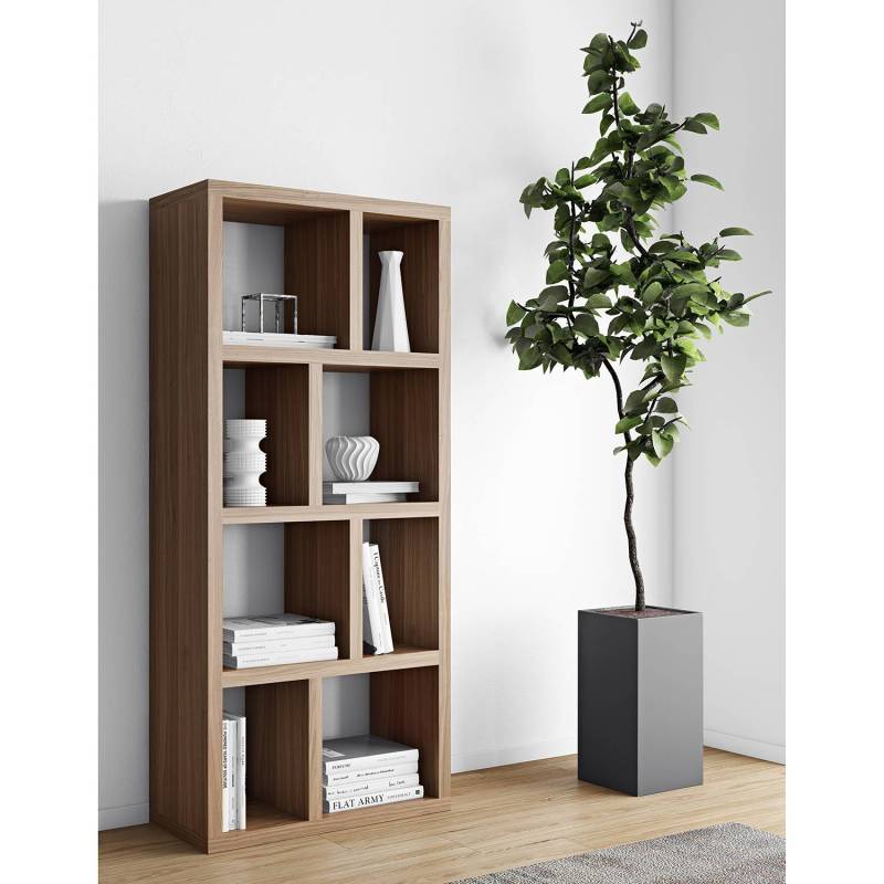 home24 Regal Berlin MDF Mitteldichte Holzfaserplatte , furniert Braun/Walnuss 70 x 159cm von home24