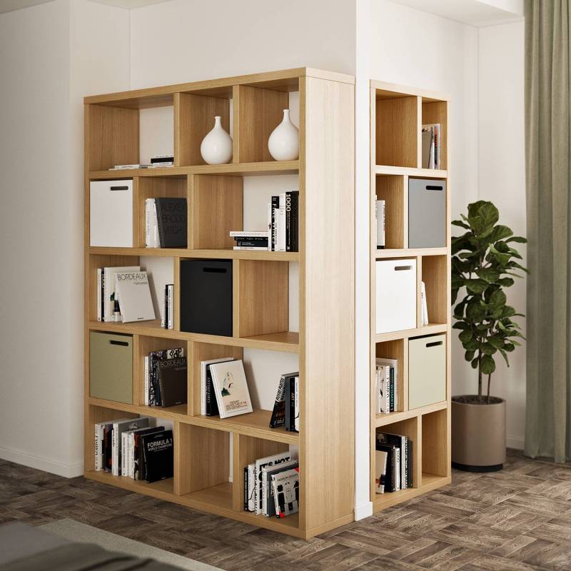 home24 Regal Wabenplatte, furniert Beige/Eiche 150 x 198cm von home24
