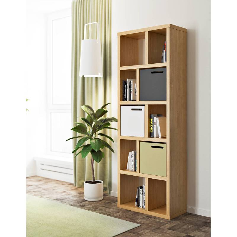 home24 Regal Wabenplatte, furniert Beige/Eiche 70 x 198cm von home24