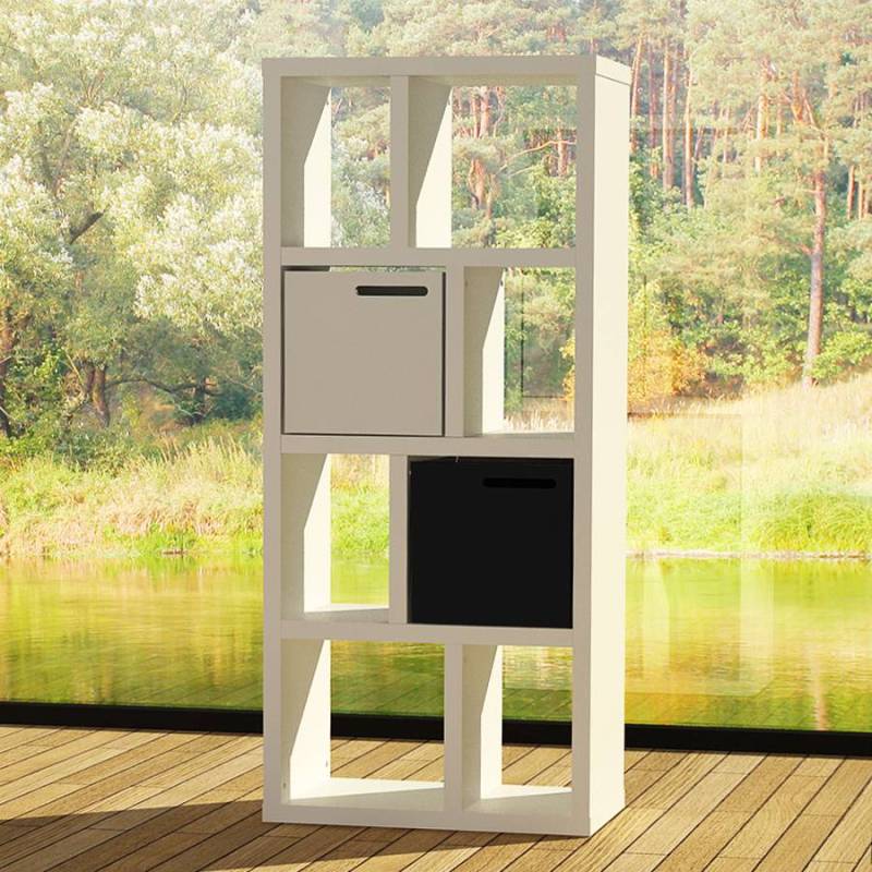 home24 Regal Berlin Wabenplatte, lackiert Weiß/Weiß 70 x 159cm von home24