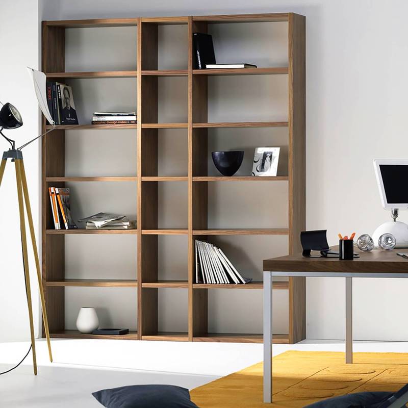 home24 Regal I Wabenplatte, furniert & gebeizt Braun/Walnuss 182 x 224 x 34cm von home24