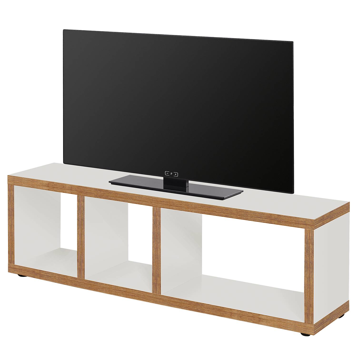 temahome TV-Lowboard Berlin Weiß/Braun Wabenplatte 150x45x34 cm (BxHxT) Modern von temahome