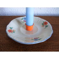 Unikat Tellerleuchter Blümchen Orange von tempelschatz