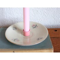 Unikat Tellerleuchter Veilchenbouquet Rosa von tempelschatz