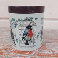 Vintage Blechdose Vögel Rund von tempelschatz