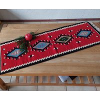 Vintage Kelim Tischläufer Teppich Handgewebt Vintage Kelim Tischläufer Teppich Handgewebt von tempelschatz