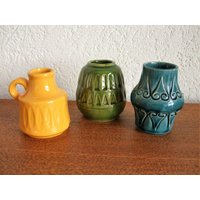 Vintage Kleine Vasen Scheurich Monochrom von tempelschatz