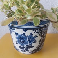 Vintage Übertopf Delft Blauw König Handgemalt von tempelschatz