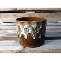 Vintage Übertopf Fatlava Schaumglasur von tempelschatz