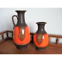 Vintage Vasen Jasba Orange Glaze von tempelschatz