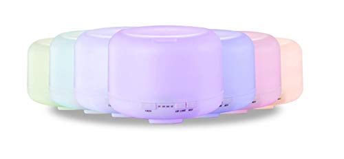 TEMPO DI SALDI Aroma-Diffusor 500 ml mit LED-Beleuchtung in 7 Farben und Timer Luftbefeuchter von tempo di saldi