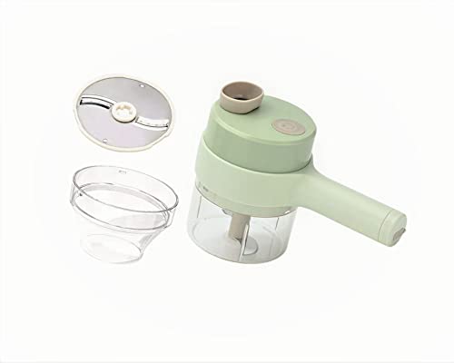 TEMPO DI SALDI Mini-Gemüseschneider 4 in 1 tragbarer elektrischer Häcksler ohne Drahtlose Wiederaufladbare von tempo di saldi